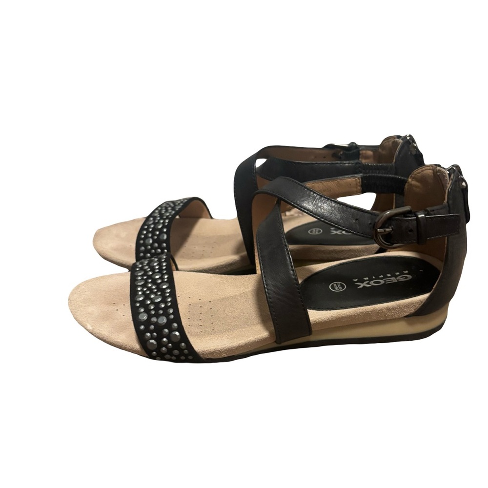 Geox Brand New Respira black rhinestone sandals size 37 - Picture 3 of 9